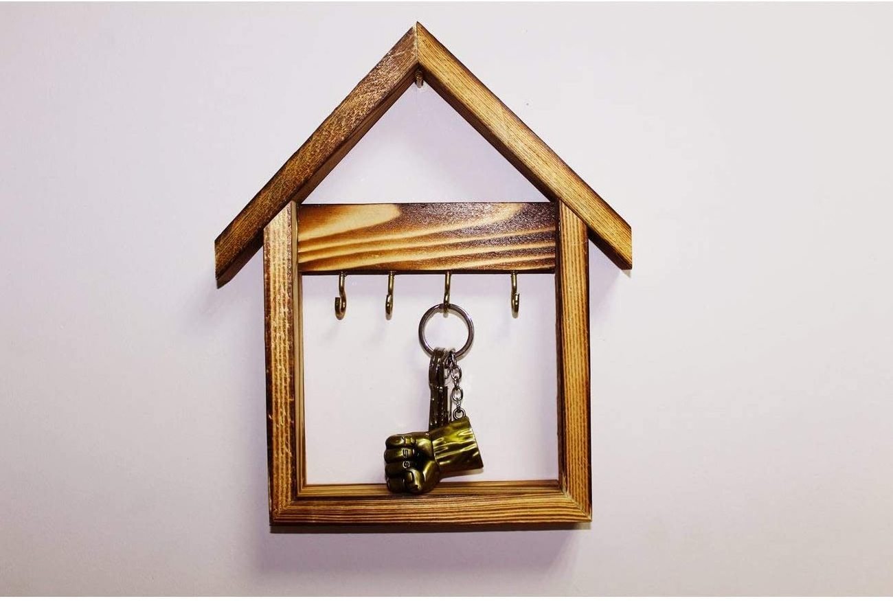 Wall Mounted Key Holder Wooden Organizer