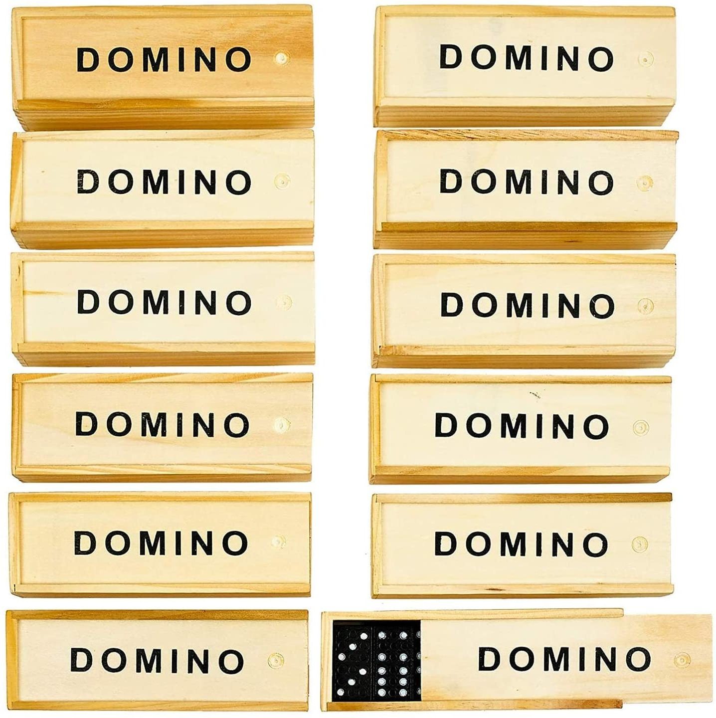 Dominoes Set 12 Pack Miniature Classic Board Games Mini Wooden Kids Learning Other Educational Toys Educations KD Toys Wood