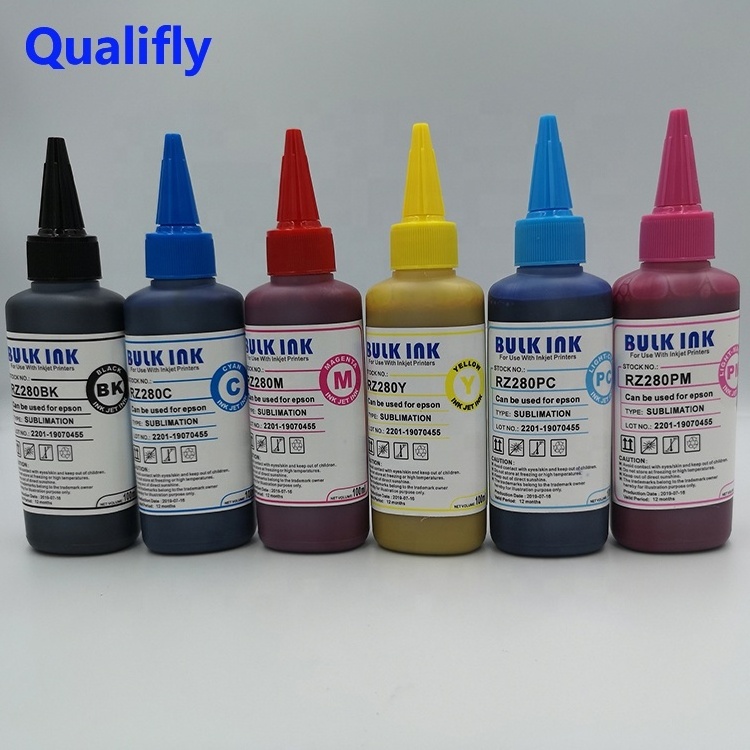 RZ280 high density heat transfer ink  for EP  L850 l800 L805 L1800 inkjet printer premium sublimation ink bottle refill in