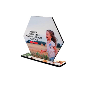 Qualisub Customized MDF Photo frame Blanks Sublimation MDF Photo Frame Blanks Hexagon Shape Photo Frame for Sublimation