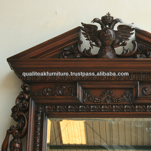 Antique Carved Mahogany Wall Mirror