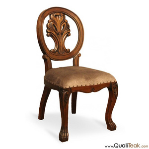 Antique Leonora Dining Chairs Luxury Design Carved Mahogany Wood