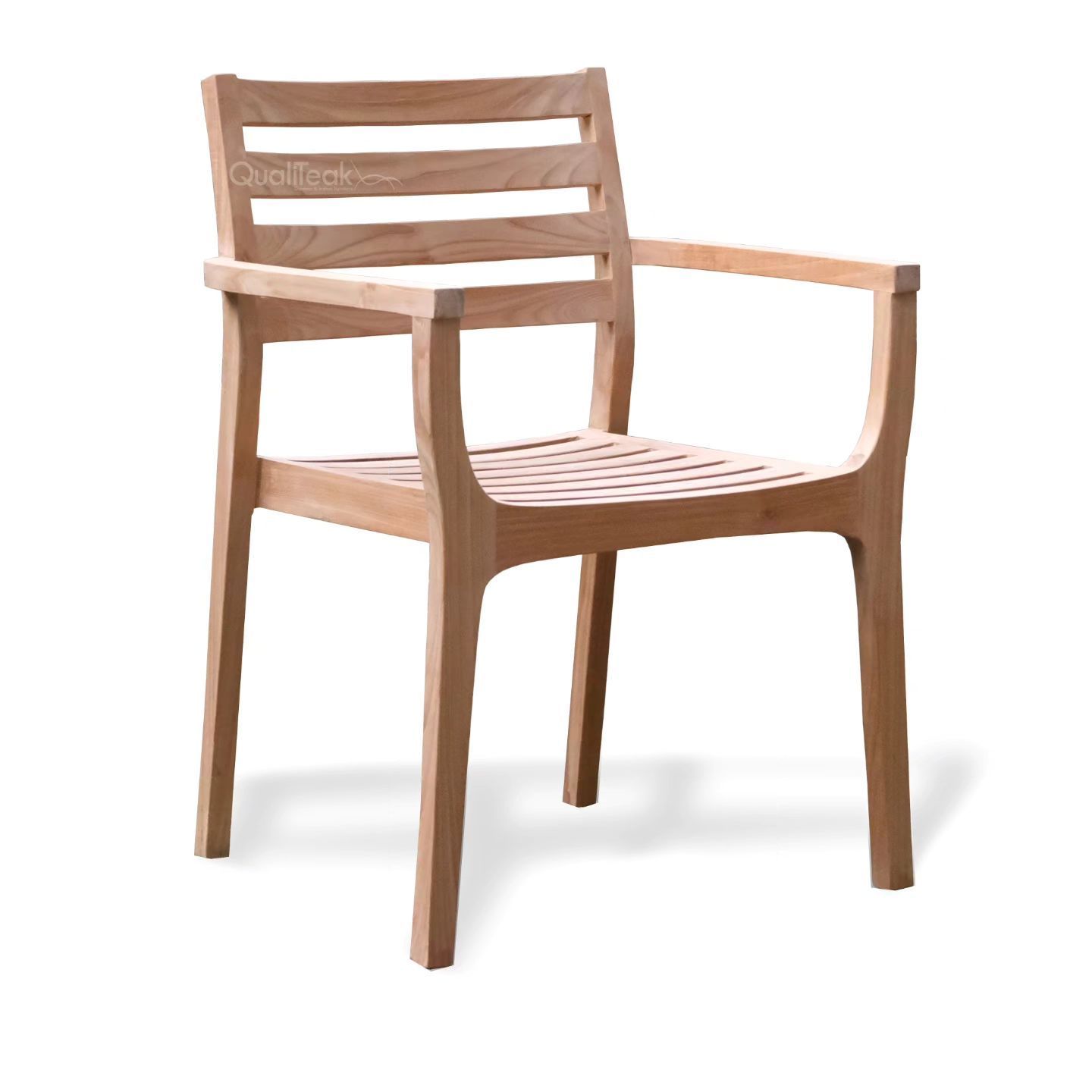 Hot Sales Teak Wood Outdoor Stacking Chair With Back Rest High Durability For Outdoor Usage