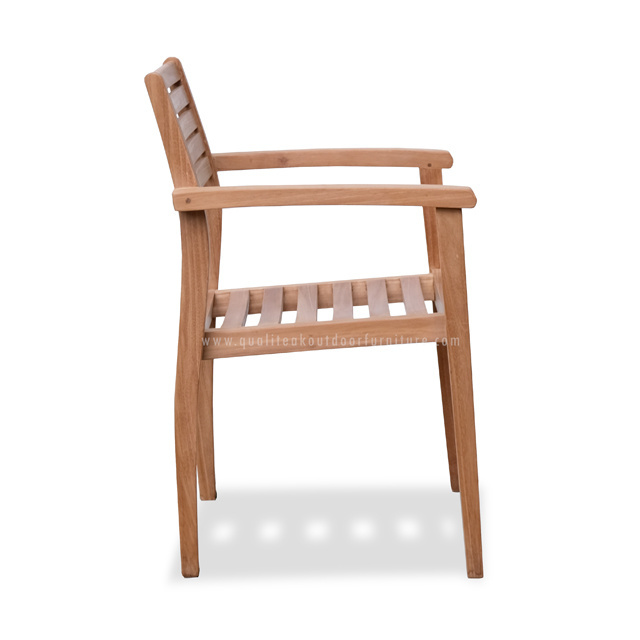 Cheap Stacking Teak Wooden Garden Stack Chair Lightweight for Outdoor