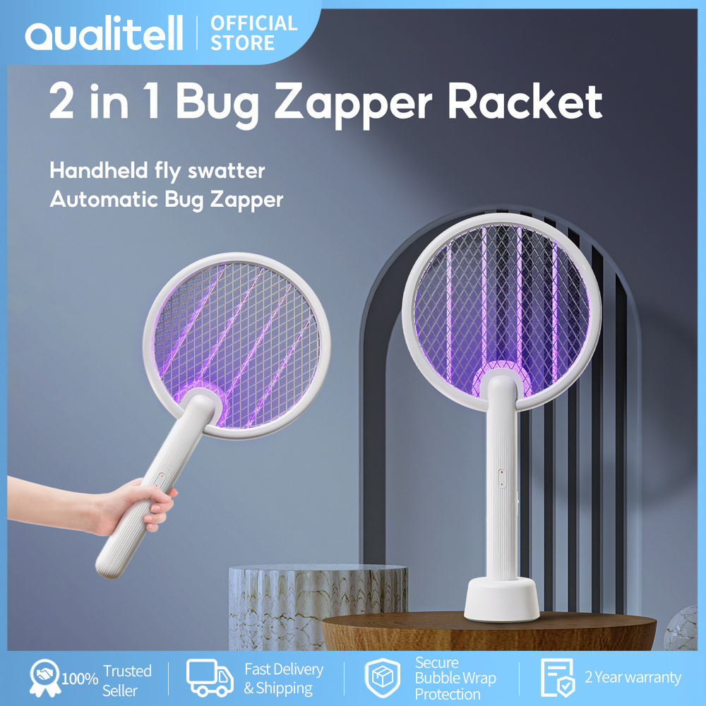 fly swatter electric-electric racket for bugs-hand held bug zapper - Lightweight Fly Zapper for Indoor & Outdoor Use