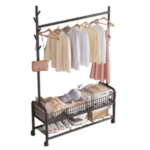 Hot simple drying rack floor folding indoor balcony bedroom hanging indoor coat rack bedside put clothes