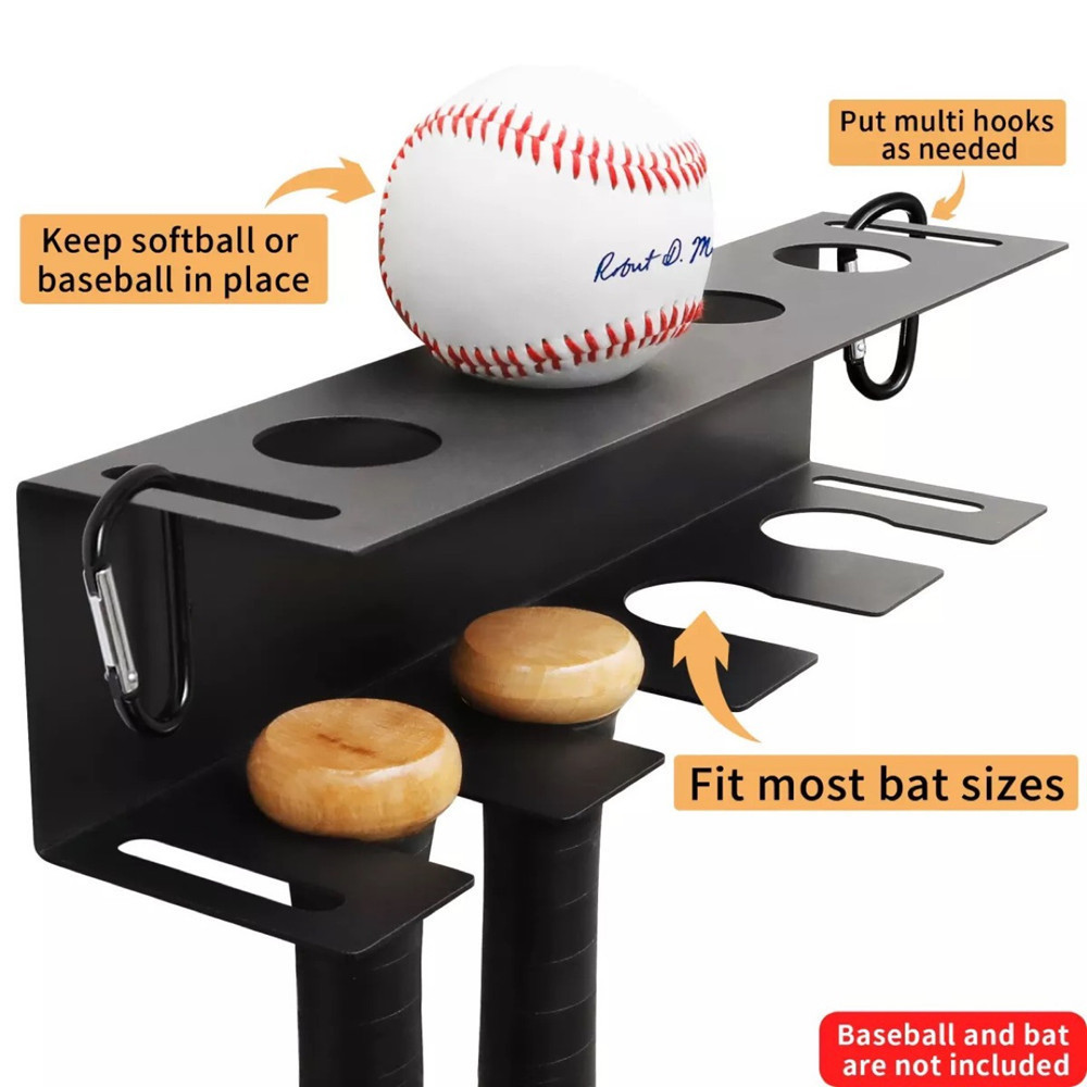 Factory custom metal bat storage rack wall mounted baseball display rack simple bat stand baseball bat stand