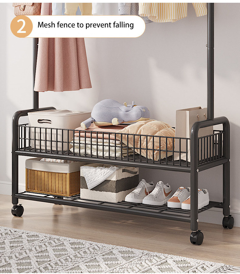 Hot simple drying rack floor folding indoor balcony bedroom hanging indoor coat rack bedside put clothes