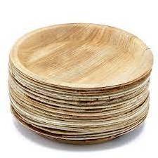 Plate Areca Palm Leaf Wooden romantic Disposable Party restaurant home Plate Dish Bagasse Paper Plate Round 1 Boxes /