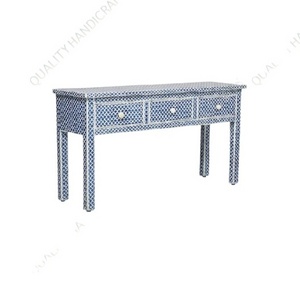 Quality Handicrafts Wholesale Bone Inlay Wooden Modern Antique 3 Drawer Console table Furniture Entryway  Decor Bone Inlay Desk