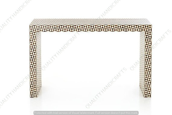 Quality Handicrafts Wholesale Bone Inlay Wooden Modern Antique 3 Drawer Console table Furniture Entryway  Decor Bone Inlay Desk