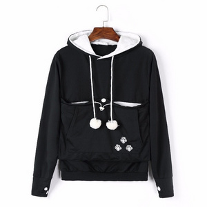 Women Casual Cartoon Hooded Lover Cats Hoodies Long Sleeve Sweatshirt Front Pocket Casual Animal Ear Hoodie