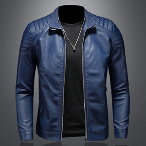 Trend Motorcycle Jacket Spring Mens Fashion Leather Jacket Slim Fit Anti-Wind Motorcycle Jackets Men Biker Coat