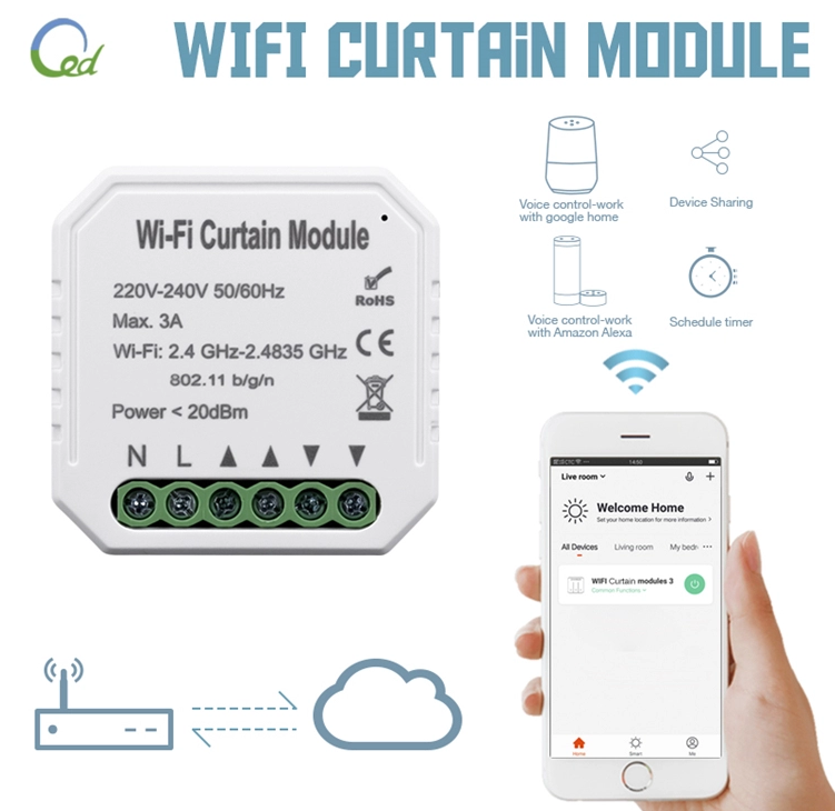 2020 Mini WIFI Curtain Motor Module forward and reverse home electrical switches