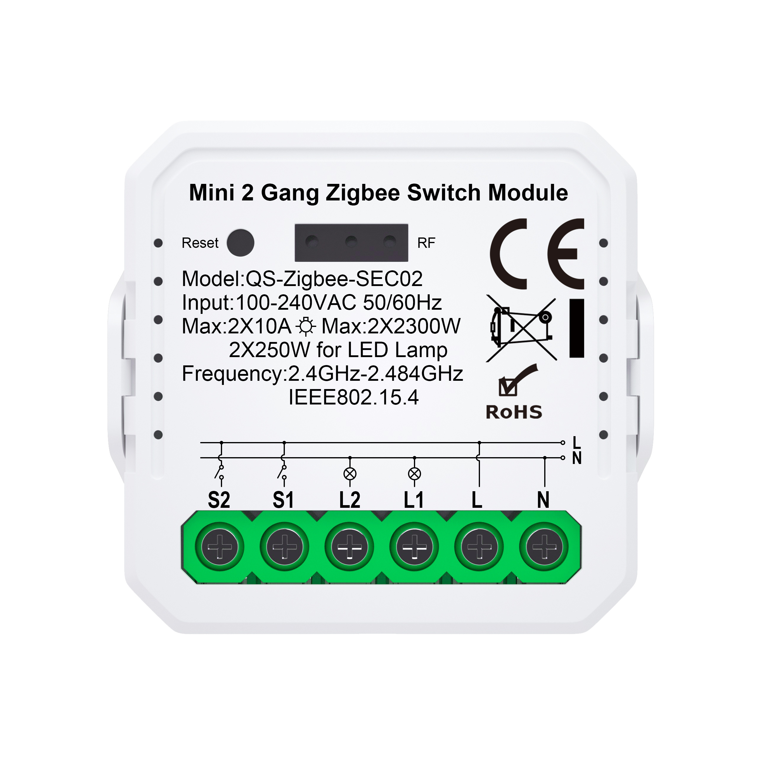 Zigbee Self-powered Kinetic Energy Battery-free wireless switches Zigbee green power wireless switch remote