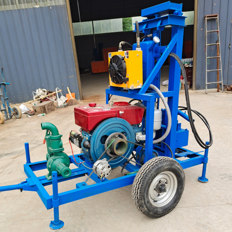 portable hydraulic water well drilling rig/small soil borehole drilling machine