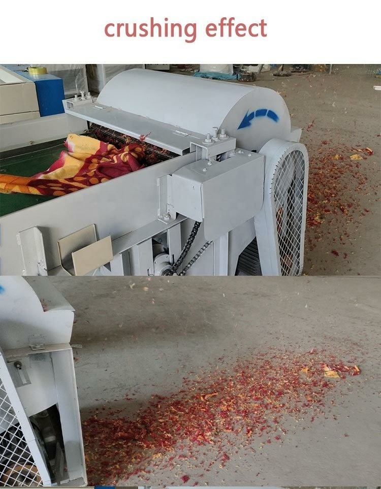 Textile fabric bale opener machine cloth shredder waste polyester wool yarn old cloth cotton recycling fiber opening machine