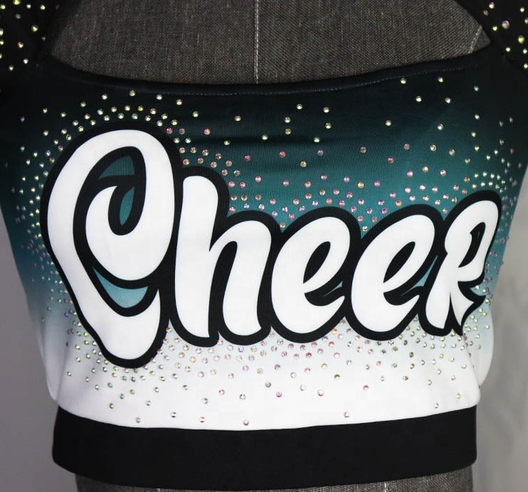 Dye Sublimation 2 Piece Long Sleeved Cheerleading Uniforms