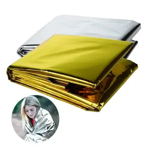 factory direct aluminized PE mylar emergency blanket for outdoors survival camping and first-aid or emergency kit