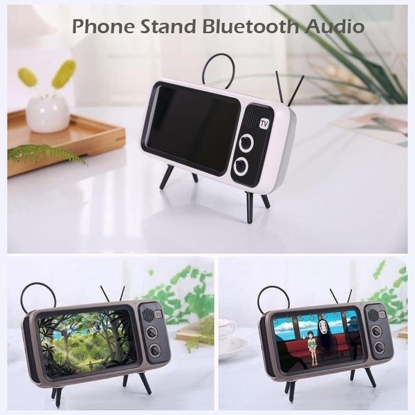 Dropshipping products 2024 Super Bass Mini Portable Wireless TV Style speakers Retro BT Speaker with Phone Holder Amplifier