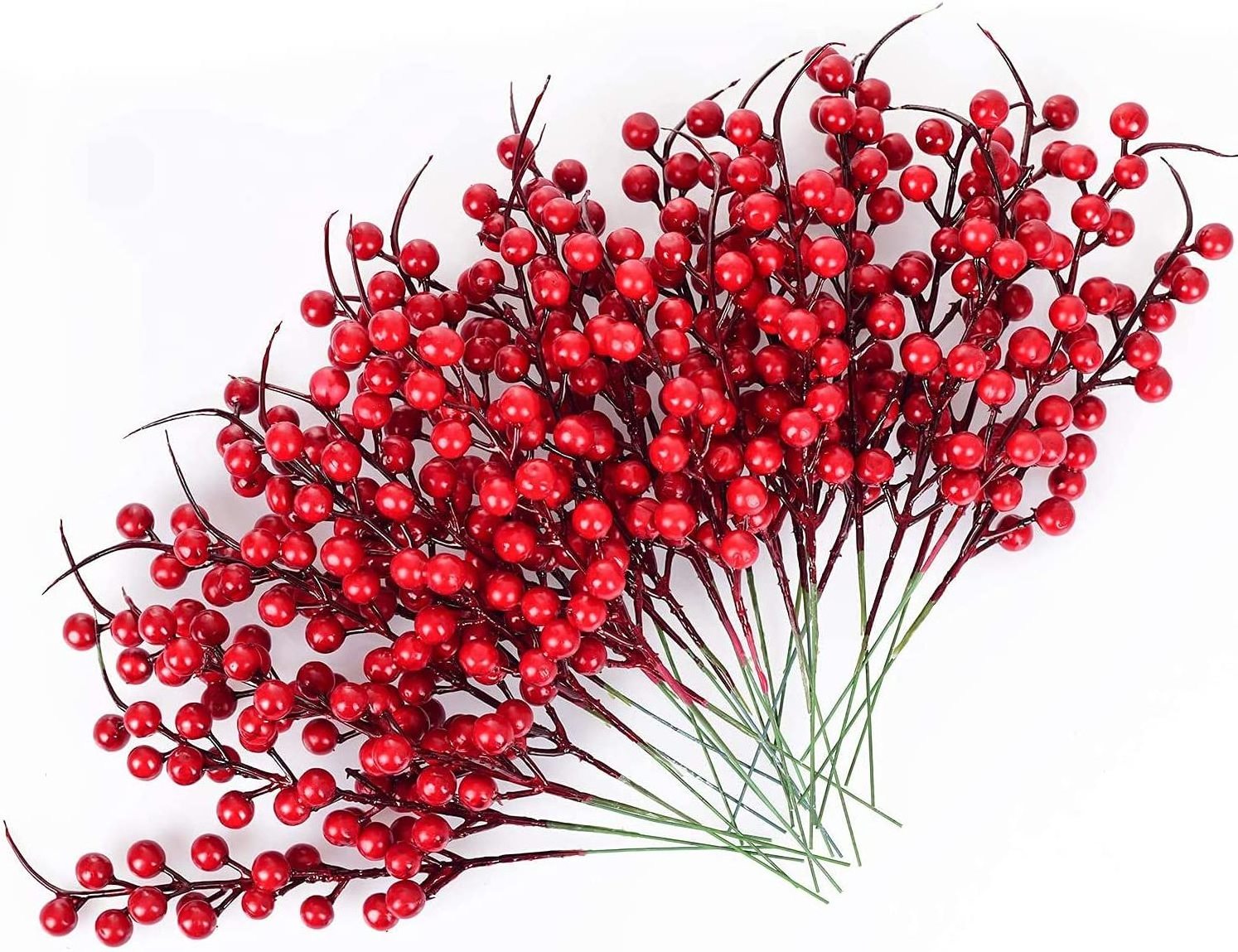 Hot Sale Decoration Artificial Christmas Tree Red Berry Stems Burgundy