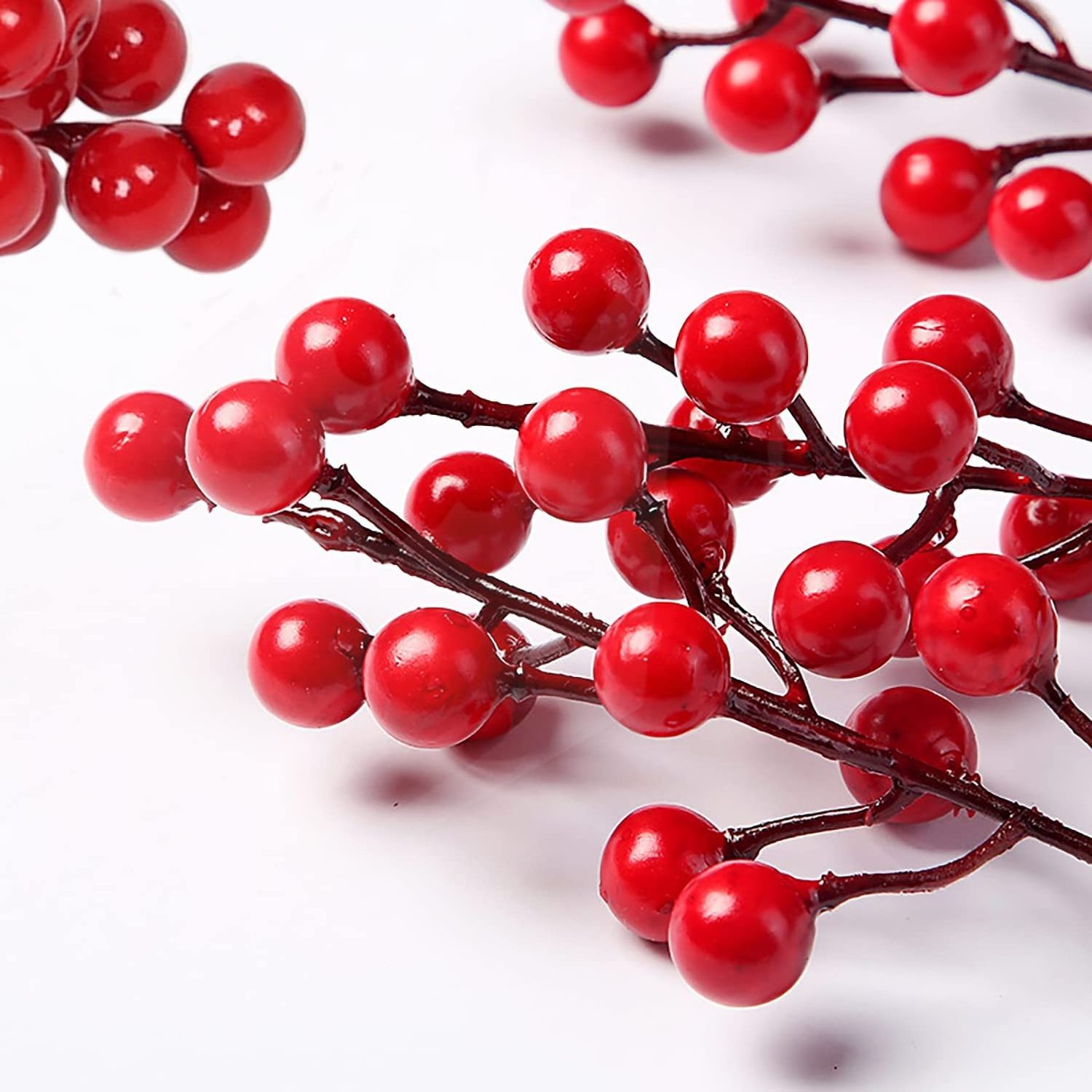 Hot Sale Decoration Artificial Christmas Tree Red Berry Stems Burgundy