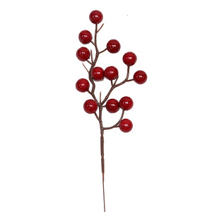 Hot Sale Decoration Artificial Christmas Tree Red Berry Stems Burgundy