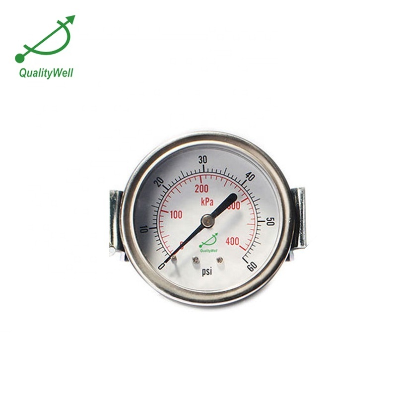 2.5 inch panel mount pressure gauge with U clamp