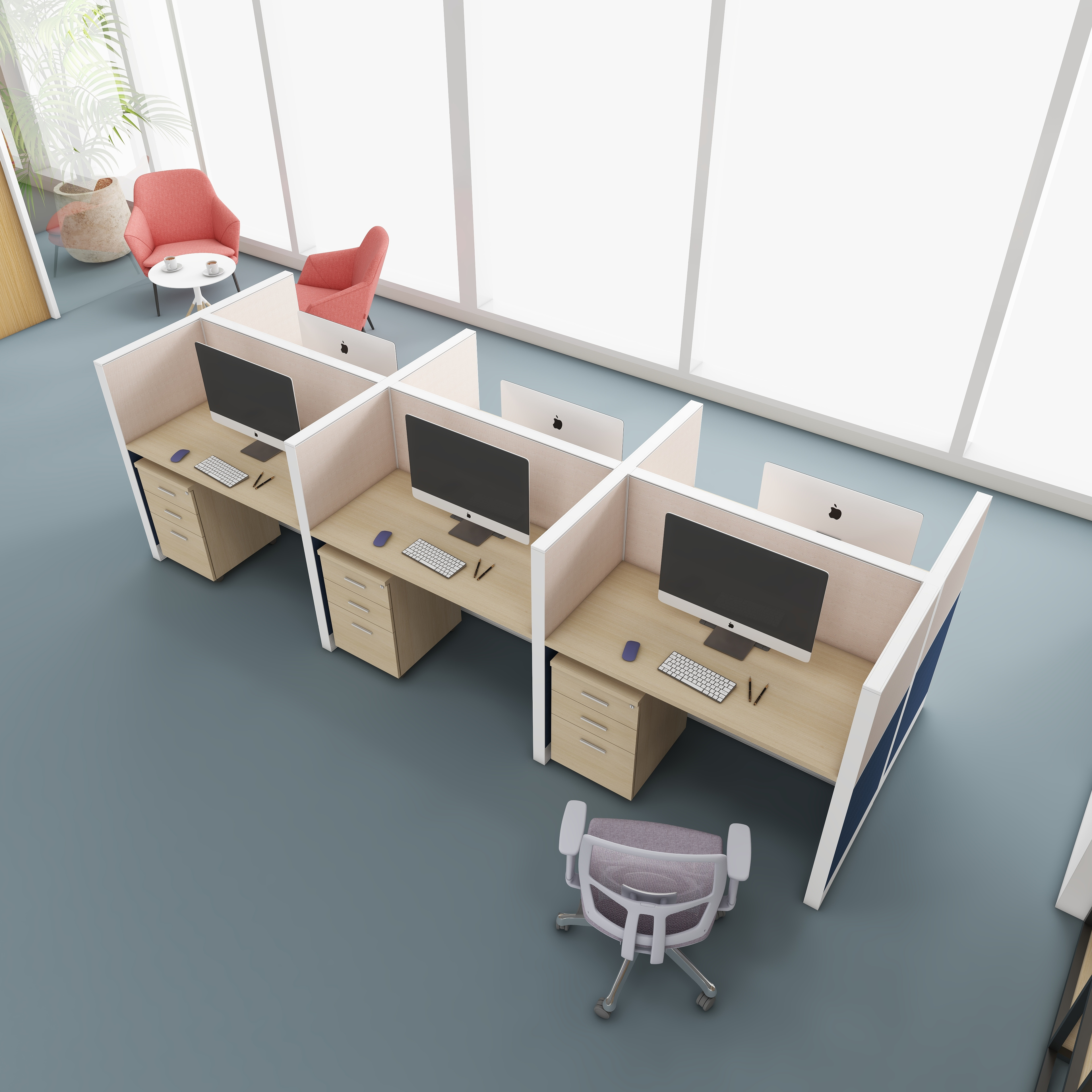 Sremovable Office Partition Glass Walls Cubicles Workstation Table Wooden Design Work Furniture Cubicles Office Partition