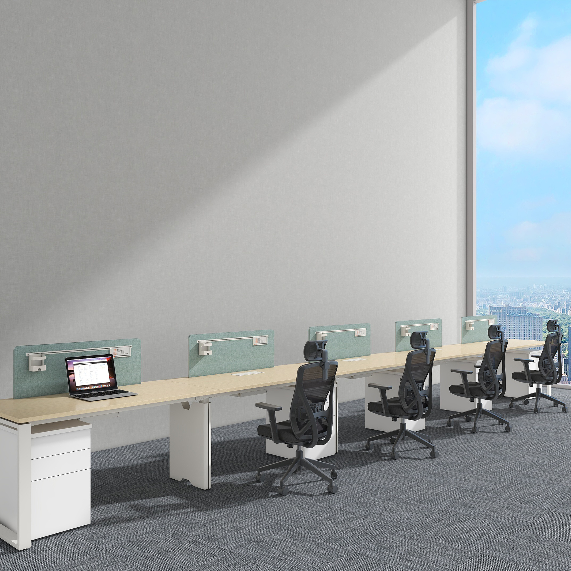 Office Furniture Modern Modular Office Desk 2 4 6 Person Office WorkStation Cubicle For Staff Space