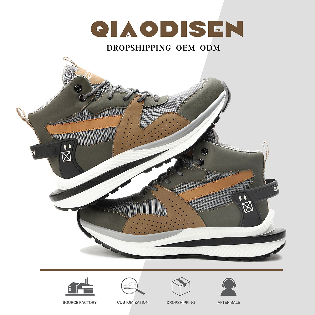 Qiaodisen Fashion Wholesale Anti Puncture Breathable Men's Safety Shoes Comfortable And Anti-Slip Design Safety Shoes For Men