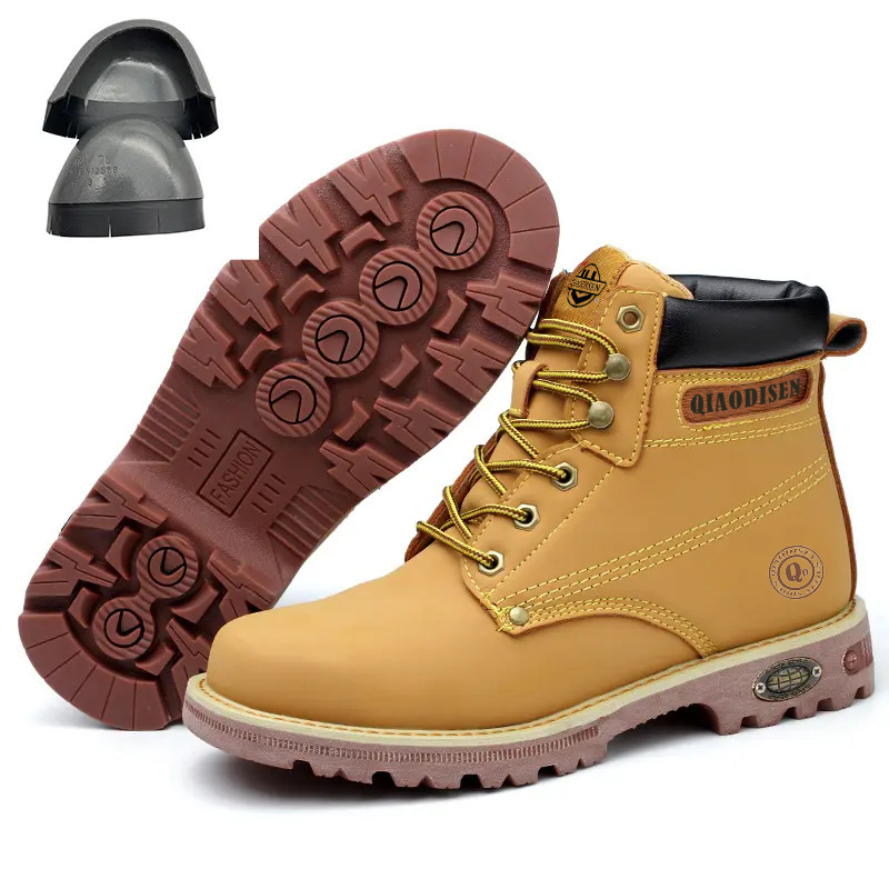 Pure leather boots Goodyear Cowboy boots anti-smashing anti-puncture safety boots steel toe composite toe OEM