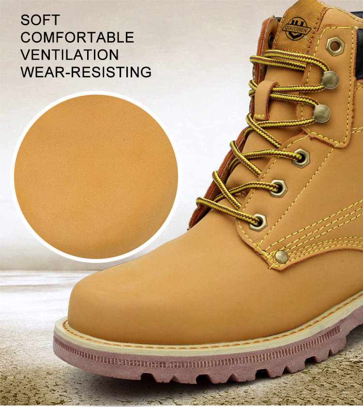 Pure leather boots Goodyear Cowboy boots anti-smashing anti-puncture safety boots steel toe composite toe OEM