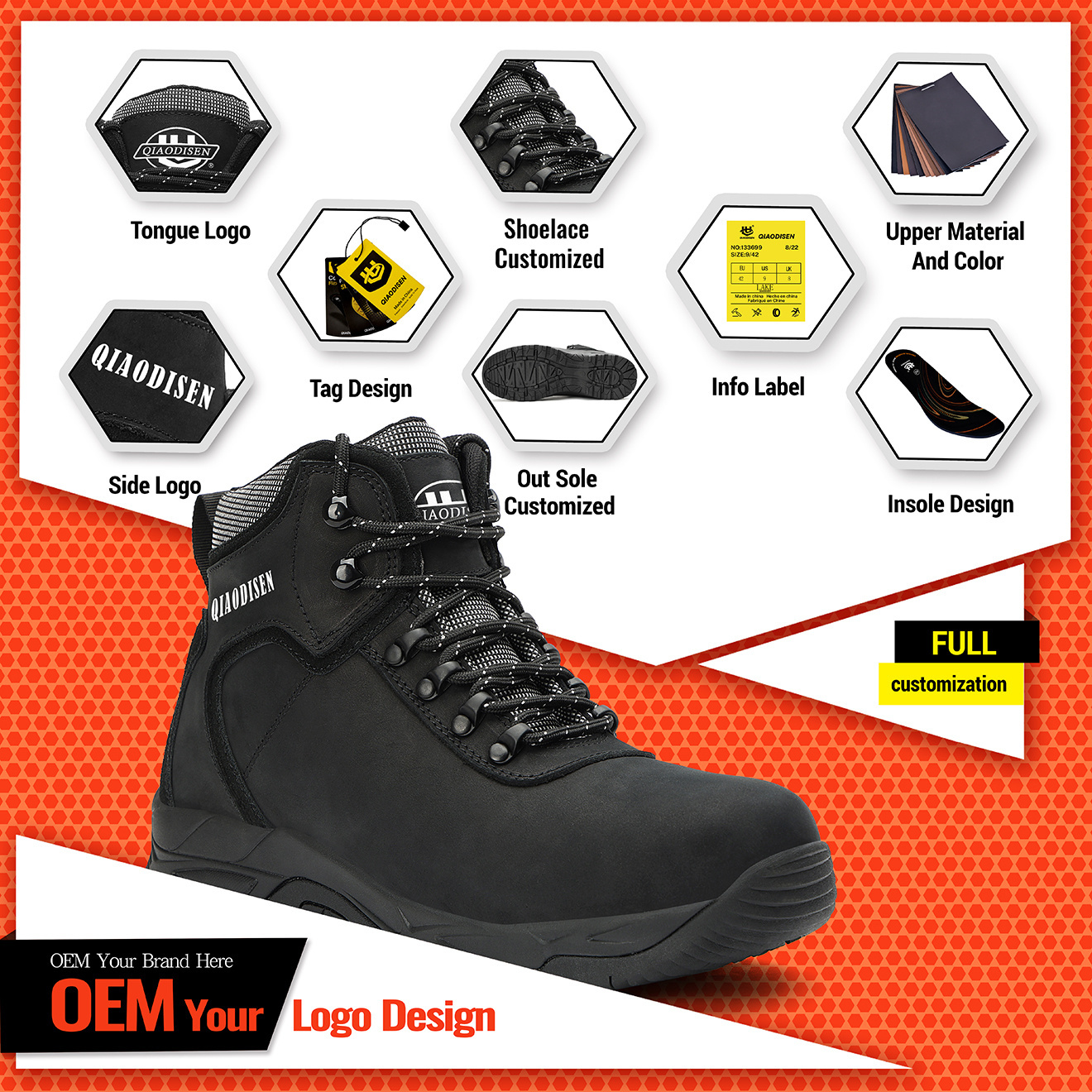 Wholesale Mid Cut Super Light Safety Work Boots Tough Durable Steel Toe Safety Boot for Men