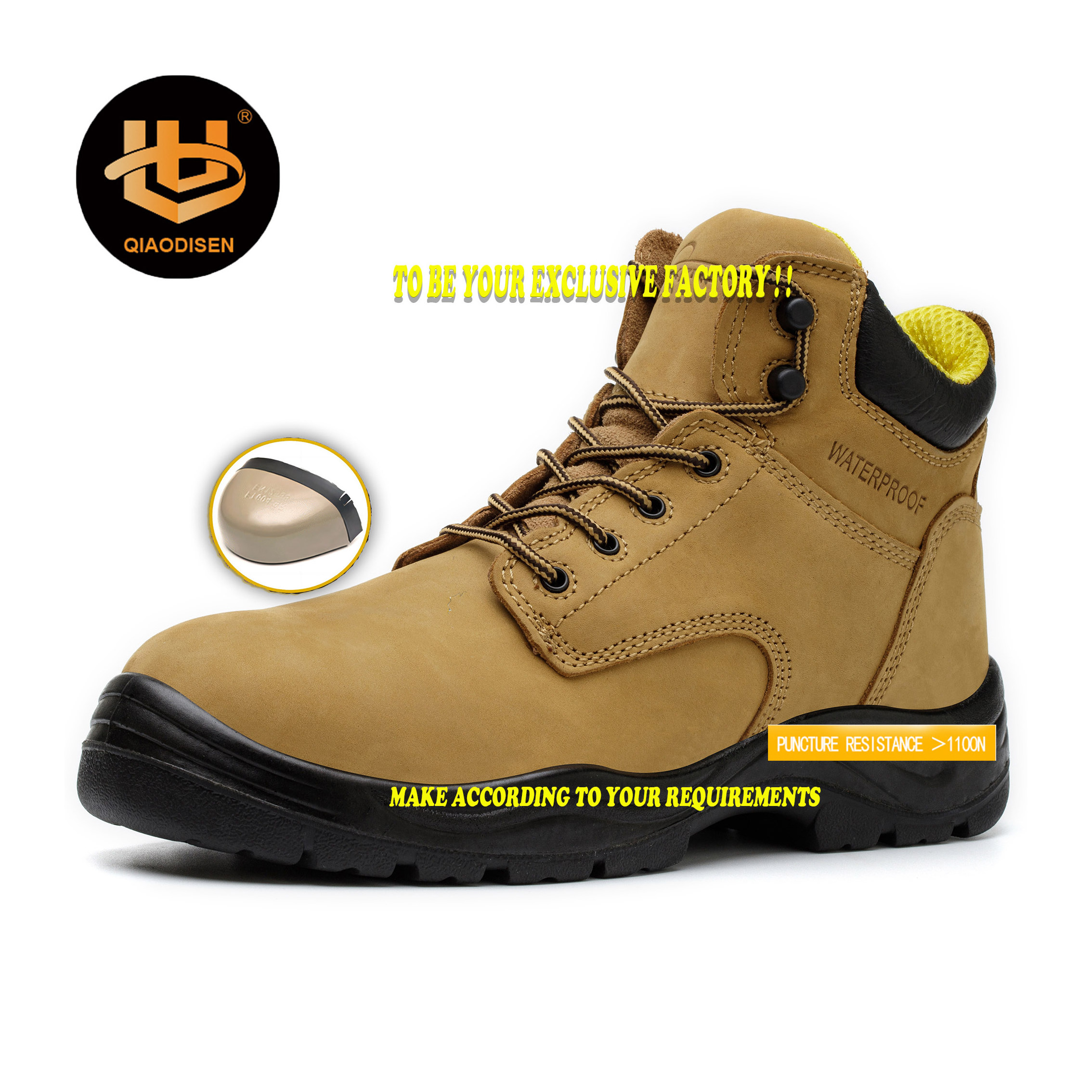 Wear resistant anti slip work shoes leather electric welding insulation safety shoes