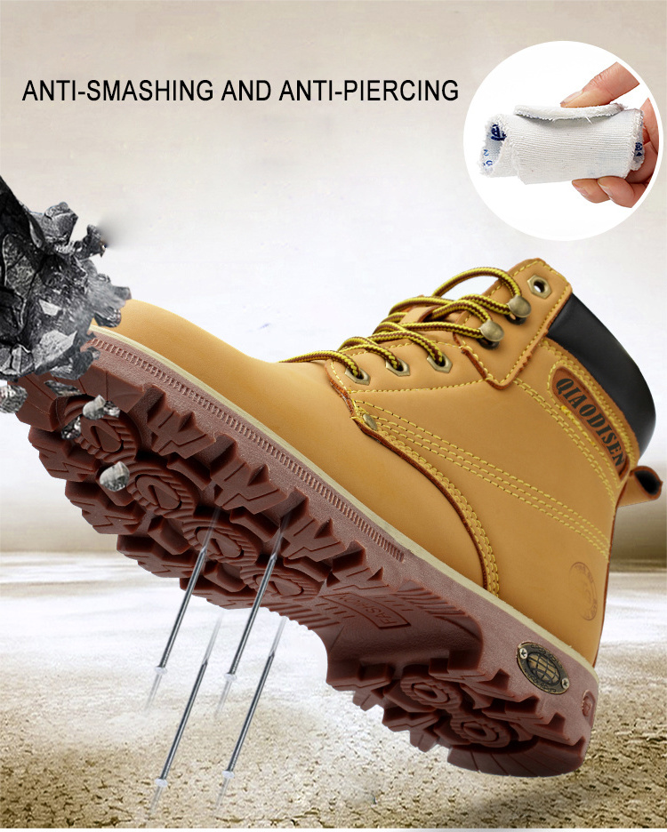 Pure leather boots Goodyear Cowboy boots anti-smashing anti-puncture safety boots steel toe composite toe OEM