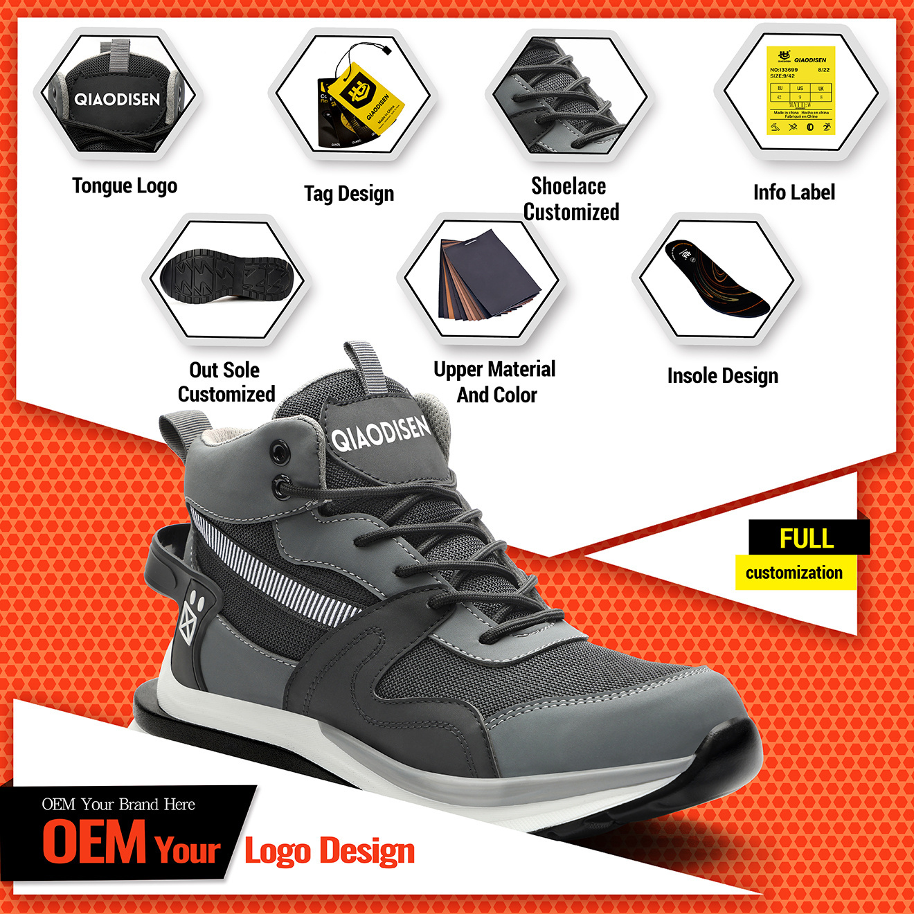 New anti-slip anti-smash wear-resistant logistics supermarket construction men's safety shoes