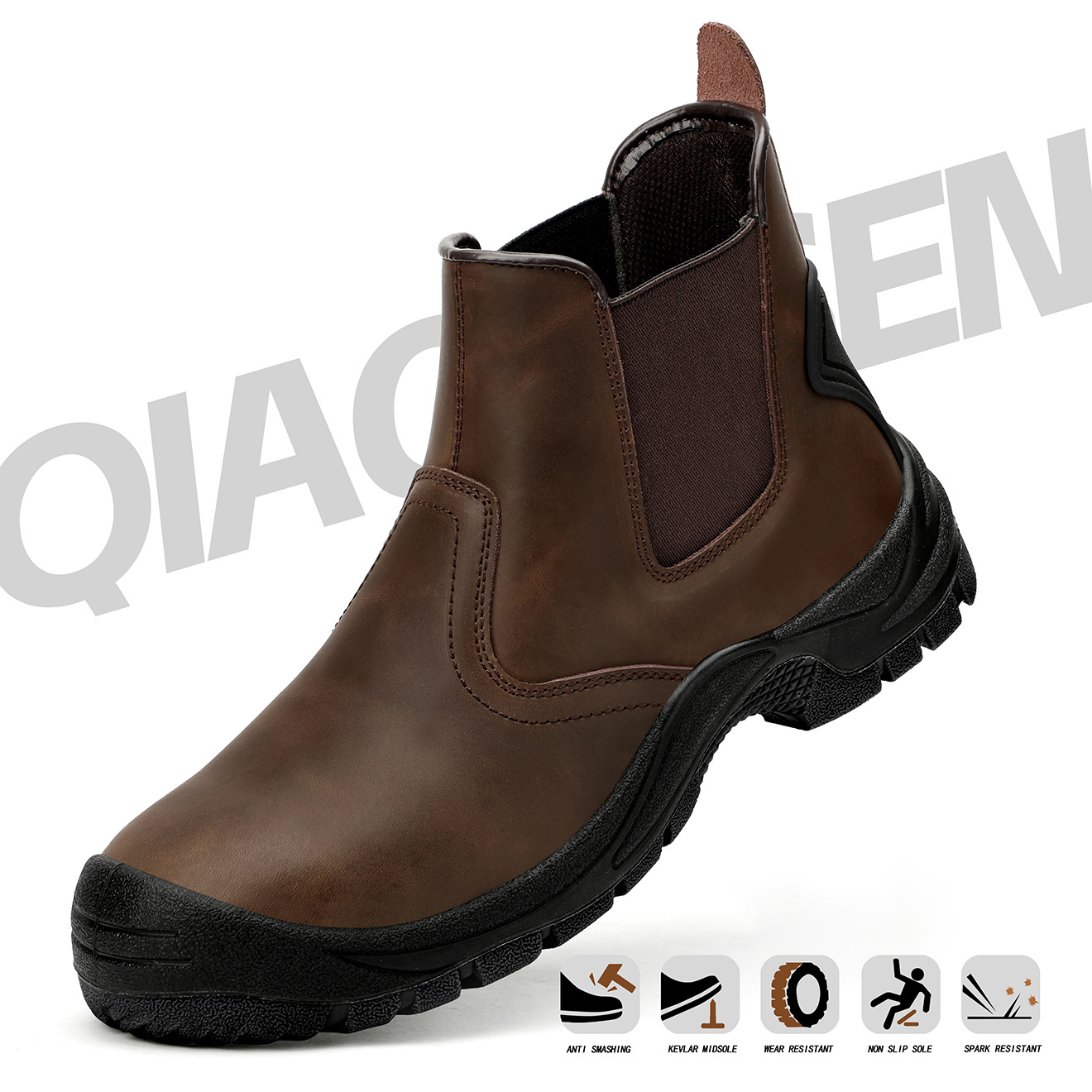 steel toe anti-smash PU anti-slip anti-oil EVA anti-stab puncture proof soft labor safety boots shoes for men industrial