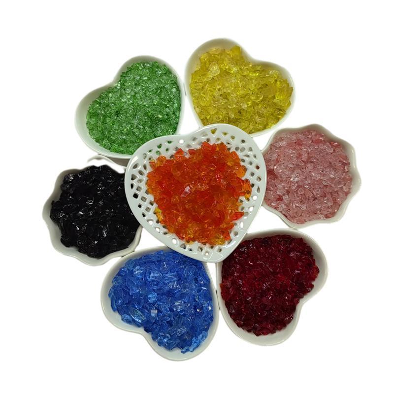 Manufacturers direct direct sales of stained glass sand art artificial marble aggregate colorful transparent sand glass