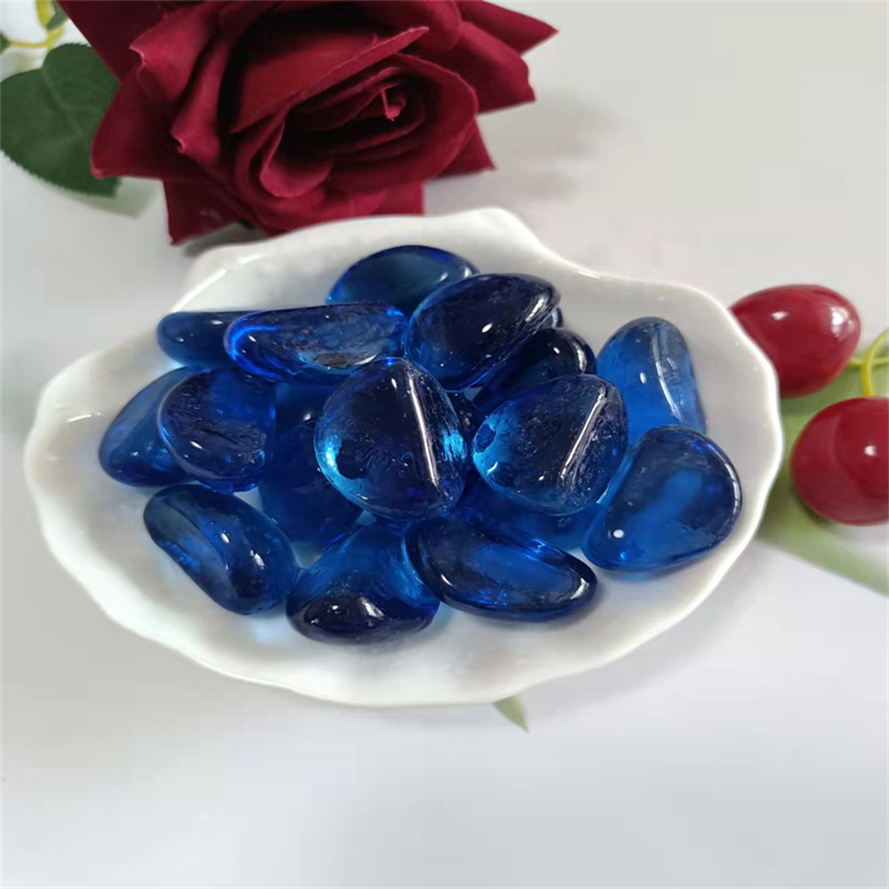 17-19mm Glass Jems Blue Glass Beads for Aquarium and Vase Decoration