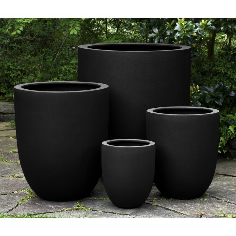 Wholesale round shapes large fiber clay garden planters pot indoor outdoor tall big size flower plant pot for decoration