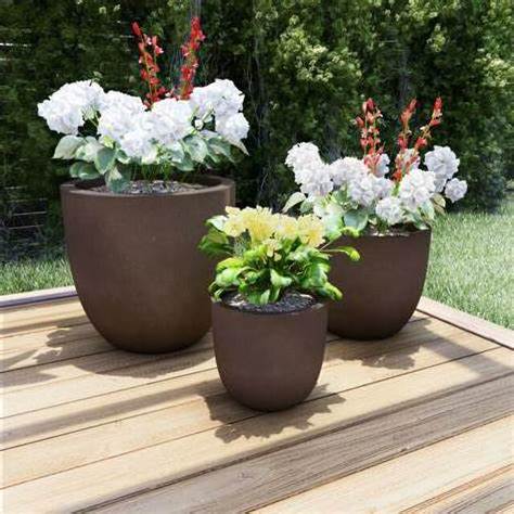 Wholesale round shapes large fiber clay garden planters pot indoor outdoor tall big size flower plant pot for decoration