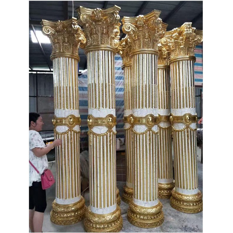 2017 new design light weight stone marble finished fiberglass architectural columns