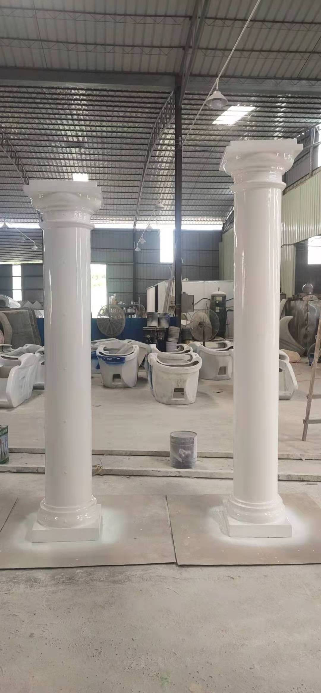 Corinthian Column Fiberglass Resin Europe 2022 Custom Light Weight Roman Pillar Outdoor White Villa Traditional Customized Size