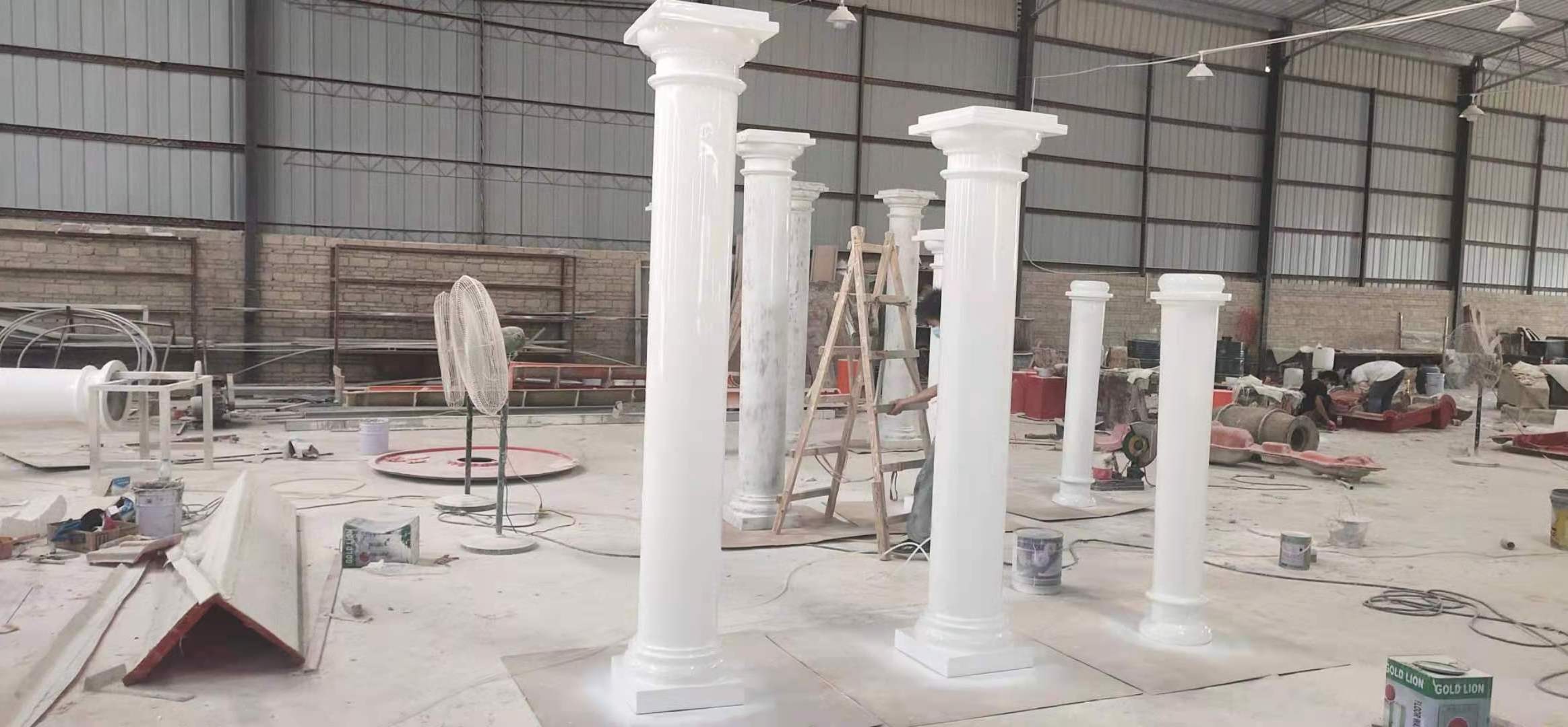 Corinthian Column Fiberglass Resin Europe 2022 Custom Light Weight Roman Pillar Outdoor White Villa Traditional Customized Size