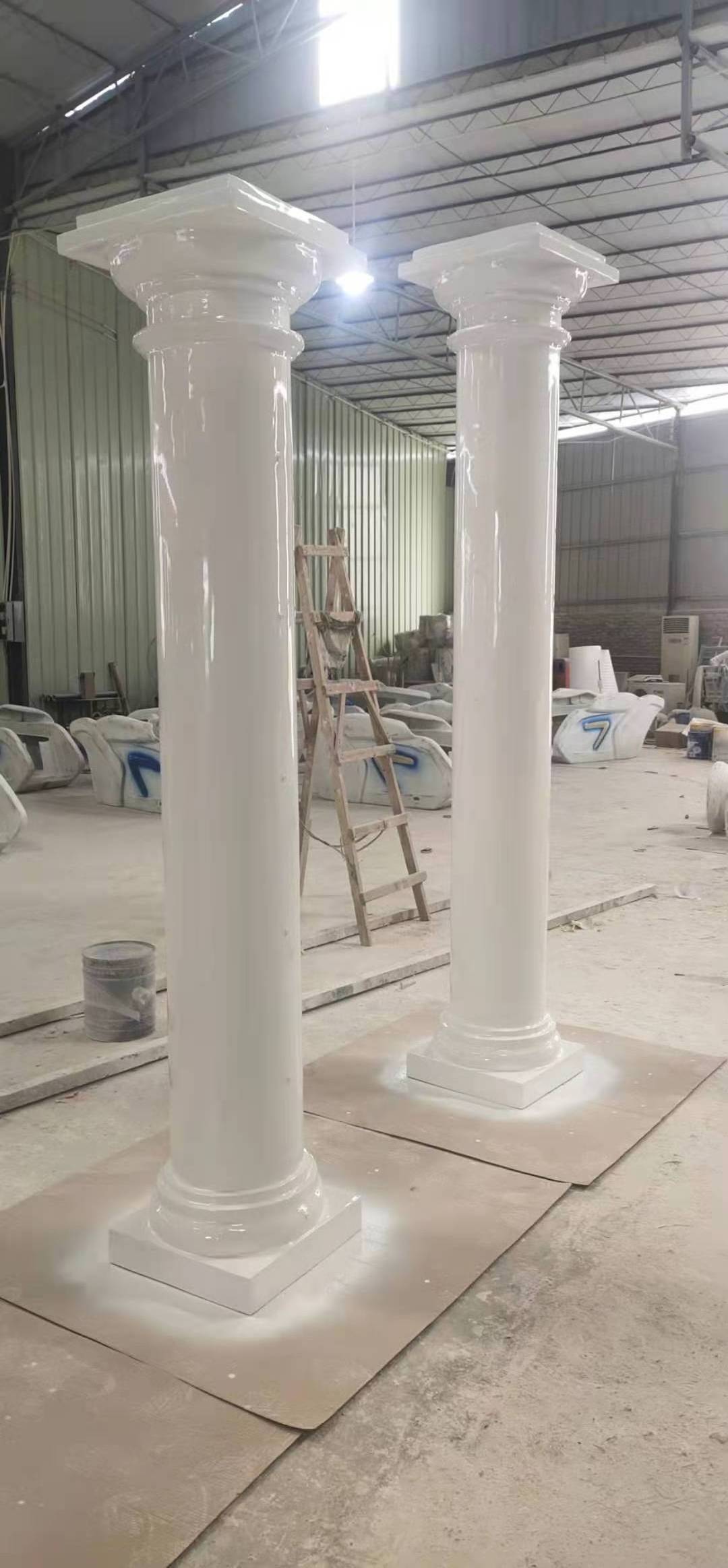 Corinthian Column Fiberglass Resin Europe 2022 Custom Light Weight Roman Pillar Outdoor White Villa Traditional Customized Size