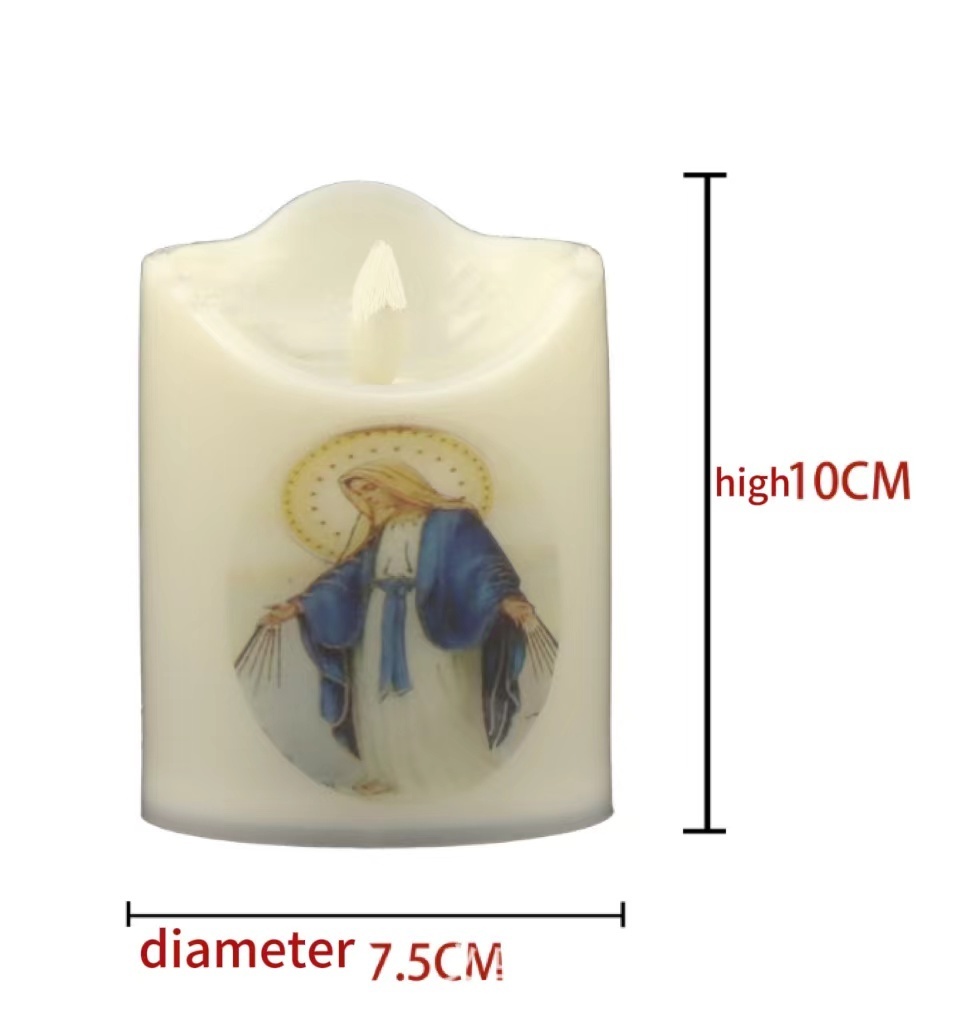 Catholic Flame Battery Candle Realistic Bright Tea Light Electric LED Candle Light