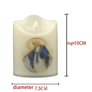 Catholic Flame Battery Candle Realistic Bright Tea Light Electric LED Candle Light