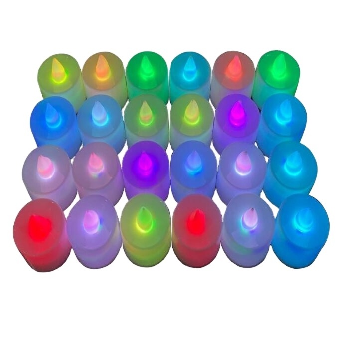 LED Colorful Battery Operated Electric Flameless Candle Lights LED Tea Light