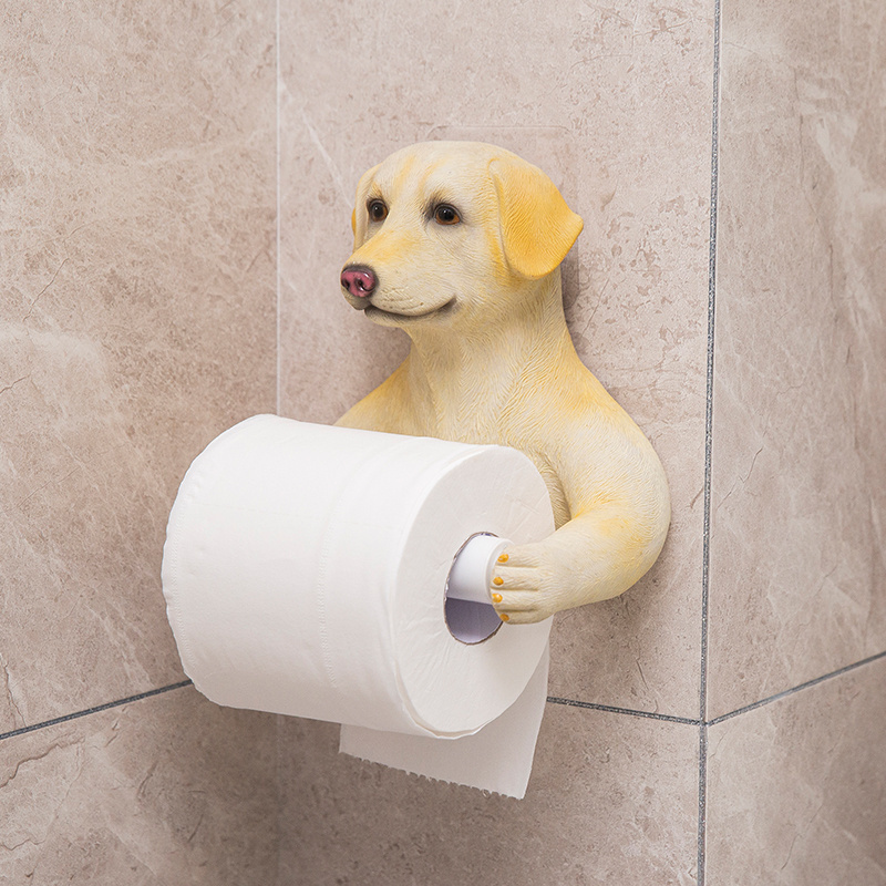 Wall mount bathroom toilet paper holder resin animal roll paper holder for toilet